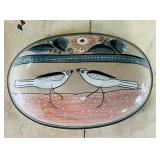 Set of 2 Handpainted Ceramic Boxes with Bird and Floral Motifs