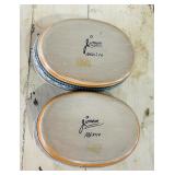 Set of 2 Handpainted Ceramic Boxes with Bird and Floral Motifs