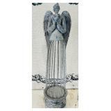 23-Inch Metal Angel Garden Statue with Heart