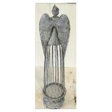 23-Inch Metal Angel Garden Statue with Heart