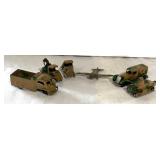 Variety of Vintage Camouflage Trucks. Plane and Tank