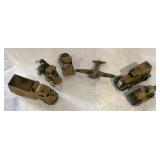 Variety of Vintage Camouflage Trucks. Plane and Tank