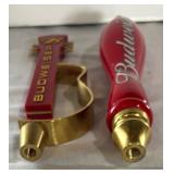 Two Budweiser Tap Handles