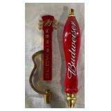 Two Budweiser Tap Handles