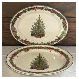 Two Traditions Holiday Celebrations Serving Platters by Christoper Radko