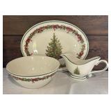 Traditions Holiday Celebrations Serving Platter, Bowl and Gravy Boat by Christopher Radko
