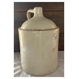 5 Gallon Red Wing Stoneware Jug with Handle, 18 Inch Tall Vintage Crock