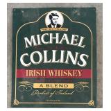 Vintage Michael Collins Irish Whiskey Metal Sign