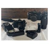Canon F-1 and A-1 Cameras with Accessories