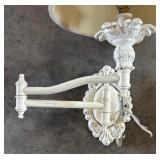 Pair of Lovely Vintage White Metal Wall Mount Light Fixtures
