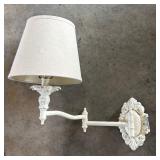 Pair of Lovely Vintage White Metal Wall Mount Light Fixtures
