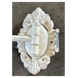 Pair of Lovely Vintage White Metal Wall Mount Light Fixtures