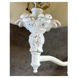 Pair of Lovely Vintage White Metal Wall Mount Light Fixtures