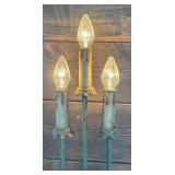 Beautiful Vintage Art Nouveau Style Ornate Triple Bulb Floor Lamp