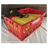 Target Shopping Basket Almost Full of Glue Sticks with Dexter Hysol 2000-HP Glue Gun