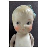 Three Antique Bisque Porcelain Dolls with Jointed Arms