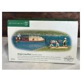 Department 56 Village Accessories including Abington Canal Boat, London Newspaper Stand, Tending to Cold Flame, A busy Day in Town and More!