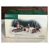 Department 56 Village Accessories including Abington Canal Boat, London Newspaper Stand, Tending to Cold Flame, A busy Day in Town and More!