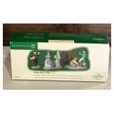 Department 56 Village Accessories including Abington Canal Boat, London Newspaper Stand, Tending to Cold Flame, A busy Day in Town and More!