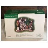 Department 56 Village Accessories including Abington Canal Boat, London Newspaper Stand, Tending to Cold Flame, A busy Day in Town and More!