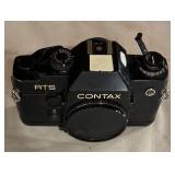 Two Contax RTS Cameras, Minolta Flash Meter III with Tamron, Vivitar and Contax Lenses