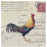 Rooster Print in Red Metal Frame