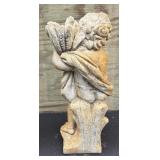 24-Inch Garden Cherub Statue Holding Wheat