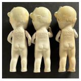 Trio of Adorable Vintage Bisque Porcelain Dolls
