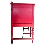 Red Wooden Sideboard Buffet with Drawers and Cabinets