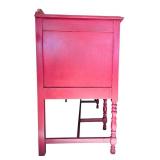 Red Wooden Sideboard Buffet with Drawers and Cabinets