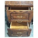 Wood Two-Drawer File Cabinet with Brass Handles