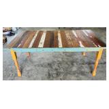Rustic Wooden Dining Table with Distressed Finish