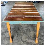 Rustic Wooden Dining Table with Distressed Finish