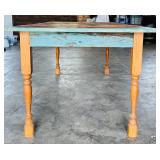 Rustic Wooden Dining Table with Distressed Finish