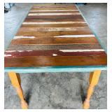 Rustic Wooden Dining Table with Distressed Finish