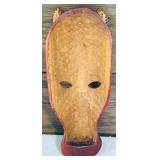 14 Inch Handcrafted Wood Animal Mask Wall Decor
