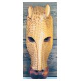 14 Inch Handcrafted Wood Animal Mask Wall Decor