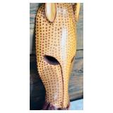 14 Inch Handcrafted Wood Animal Mask Wall Decor
