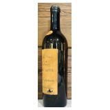 Antique 1896 Grands Vins de Boreleaur Chateau Latite Wine Bottle 12 Inch with Rustic Wooden Corkscrew