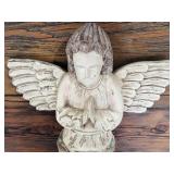 Set of 2 Vintage Carved Wooden Angel Wall Plaques