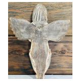 Set of 2 Vintage Carved Wooden Angel Wall Plaques