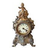 Vintage Ornate Mantel Clock with Cherub