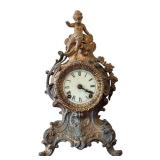 Vintage Ornate Mantel Clock with Cherub