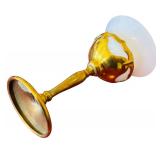 Set of 5 Vintage Farber Brothers Krome Kraft Goblets with Cambridge Milk Glass Inserts