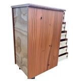 Wooden 6-Drawer Storage Cabinet on Wheels, 26 Inch Tall