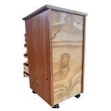 Wooden 6-Drawer Storage Cabinet on Wheels, 26 Inch Tall