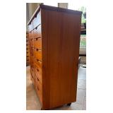 Wooden Multi-Drawer Storage Cabinet with 16 Drawers on Casters