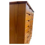 Wooden Multi-Drawer Storage Cabinet with 16 Drawers on Casters
