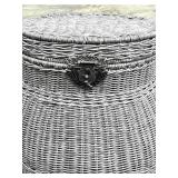 Large Wicker Lidded Storage Basket, 16.5 Inches Tall