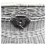 Large Wicker Lidded Storage Basket, 16.5 Inches Tall